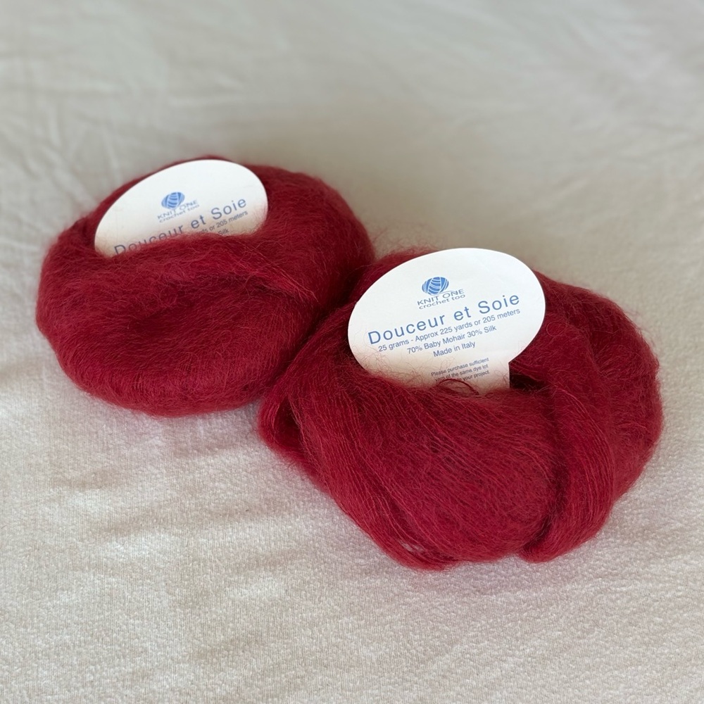 mohair silk reds bundle - douceur et soie Italy yarn - 4 cake x 225yd / 25g - Picture 2 of 6